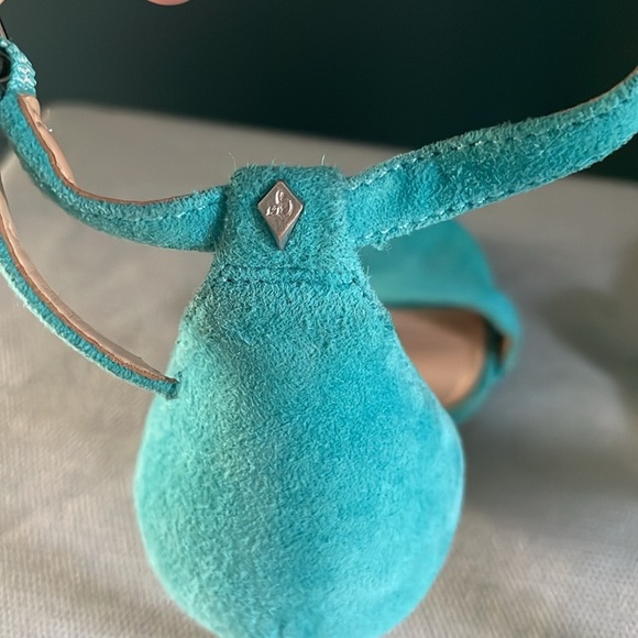 Sam Edelman turquoise, Blue suede Strappy Heels - Picture 7 of 10